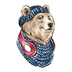 Картина по номерам Мишка, 30x40 см. Цветной