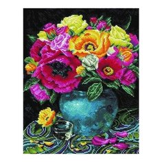 Алмазная мозаика Разноцветные маки, картина стразами PaintBoy 40x50 см.