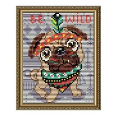 Алмазная мозаика Будь диким! Мопсик, картина стразами АРТ СОЛО 14x17 см. Art Solo