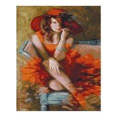 Картина по номерам Дама в красном, 40x50 см. PaintBoy