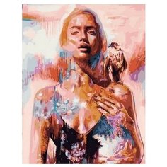 Картина по номерам Девушка с соколом, 40x50 см. PaintBoy
