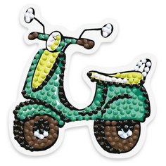 Алмазная мозаика магнит Мотороллер, картина стразами Фрея 8x8.5 см.