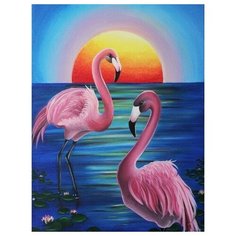 Картина по номерам Розовые фламинго, 15x20 см. Molly