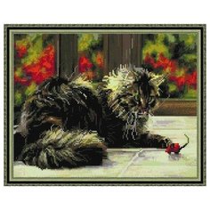 Алмазная мозаика Кошки-мышки, картина стразами PaintBoy 40x50 см.
