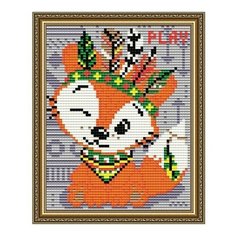 Алмазная мозаика Играй! Лисенок, картина стразами АРТ СОЛО 14x17 см. Art Solo