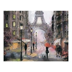 Алмазная мозаика Париж под дождем, картина стразами Цветной 40x50 см.