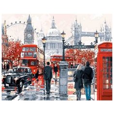 Алмазная мозаика Очарование Лондона (На подрамнике), картина стразами Цветной 40x50 см.