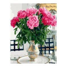 Картина по номерам Букет в перламутровой вазе, 40x50 см. PaintBoy