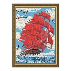 Алмазная мозаика Алые Паруса, картина стразами АРТ СОЛО 28.5x41 см. Art Solo