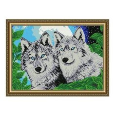 Алмазная мозаика Волки лунной ночью, картина стразами АРТ СОЛО 28.5x41 см. Art Solo