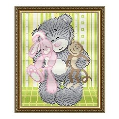 Алмазная мозаика Мишка с игрушками, картина стразами АРТ СОЛО 20x24.6 см. Art Solo