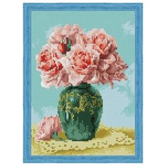 Алмазная мозаика Восточные розы (На подрамнике), картина стразами Цветной 30x40 см.