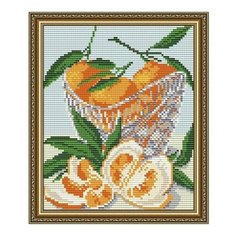 Алмазная мозаика В хрустале. Мандарины, картина стразами АРТ СОЛО 20x24.6 см. Art Solo