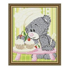 Алмазная мозаика Мишка кондитер, картина стразами АРТ СОЛО 20x24.6 см. Art Solo
