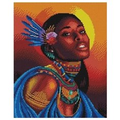 Алмазная мозаика Прекрасная креолка, картина стразами PaintBoy 30x40 см.