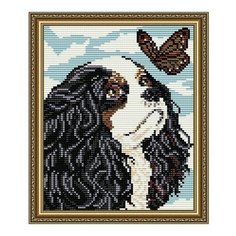 Алмазная мозаика Кавалер кинг чарльз спаниель, картина стразами АРТ СОЛО 20x24.6 см. Art Solo