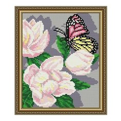 Алмазная мозаика Магнолии. Триптих. Часть 3, картина стразами АРТ СОЛО 20x24.6 см. Art Solo