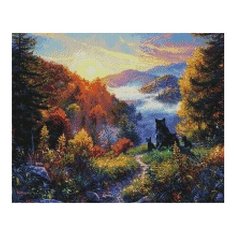 Алмазная мозаика Восход солнца в горах, картина стразами PaintBoy 40x50 см.