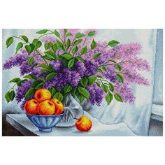 Алмазная мозаика Сирень на столе, картина стразами Вышиваем бисером 40x60 см.