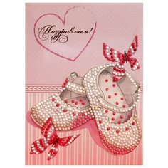 Алмазная мозаика Поздравляем с дочкой! - Алмазная открытка, картина стразами Color KIT 13x18 см.