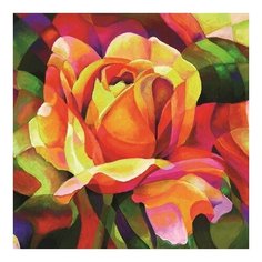 Алмазная мозаика Красная роза, картина стразами Color KIT 30x30 см.