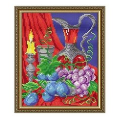Алмазная мозаика Вечерний натюрморт, картина стразами АРТ СОЛО 20x24.6 см. Art Solo