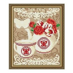 Алмазная мозаика Время пить чай, картина стразами АРТ СОЛО 20x24.6 см. Art Solo