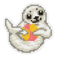 Алмазная мозаика магнит Тюлень, картина стразами Фрея 9x9 см.