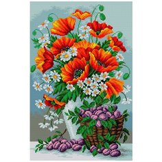 Алмазная мозаика Натюрморт, картина стразами Вышиваем бисером 40x60 см.