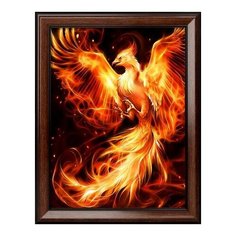 Алмазная мозаика Огненный феникс, картина стразами Алмазная живопись 30x40 см.