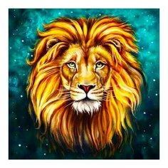 Алмазная мозаика Звездный лев, картина стразами Color KIT 30x30 см.