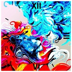 Алмазная мозаика Две стихии - алмазные часы, картина стразами Color KIT 30x30 см.