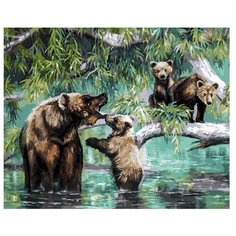 Картина по номерам Водные процедуры, 50x40 см. Белоснежка