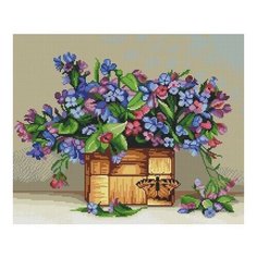 Алмазная мозаика Бузин. Медуницы, картина стразами Molly 40x50 см.