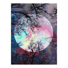 Картина по номерам Неоновая луна, 30x40 см. Цветной