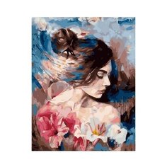Картина по номерам Девушка и цветы, 40x50 см. PaintBoy
