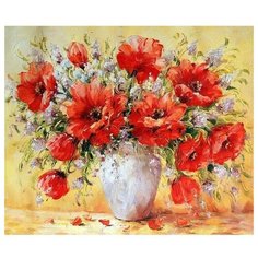 Алмазная мозаика Аромат красных маков, картина стразами Molly 40x50 см.