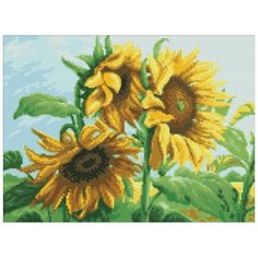 Алмазная мозаика Подсолнухи, картина стразами Паутинка 29x39 см.