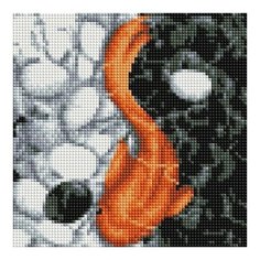 Алмазная мозаика Инь и Ян, картина стразами PaintBoy 20x20 см.
