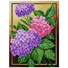 Алмазная мозаика Гортензия, картина стразами Вышиваем бисером 30x40 см.
