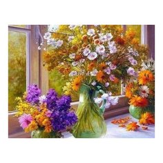 Алмазная мозаика Полевые букеты, картина стразами PaintBoy 40x50 см.