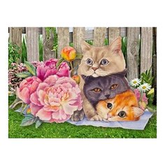 Алмазная мозаика Лежебоки, картина стразами Алмазное хобби 30x40 см.