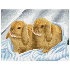 Алмазная мозаика Братья-кролики , картина стразами Цветной 30x40 см.
