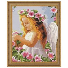 Алмазная мозаика Милый ангелочек, картина стразами PaintBoy 40x50 см.