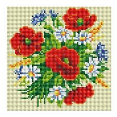 Алмазная мозаика Маленький букет (на подрамнике), картина стразами Белоснежка 20x20 см.