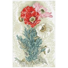 Алмазная мозаика Садовые маки, картина стразами Паутинка 35x55 см.