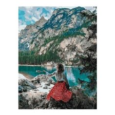 Картина по номерам Девушка в горах, 40x50 см. PaintBoy