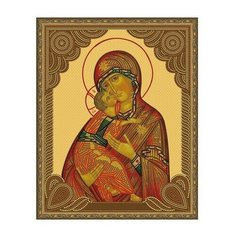 Алмазная мозаика Владимирская Божия Матерь, картина стразами Molly 40x50 см.
