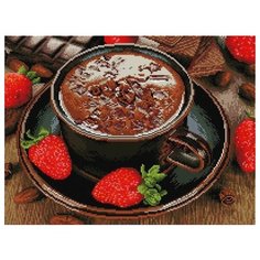 Алмазная мозаика Горячий шоколад, картина стразами PaintBoy 40x50 см.