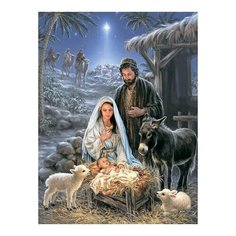 Алмазная мозаика Рождество Христово, картина стразами Цветной 50x65 см.